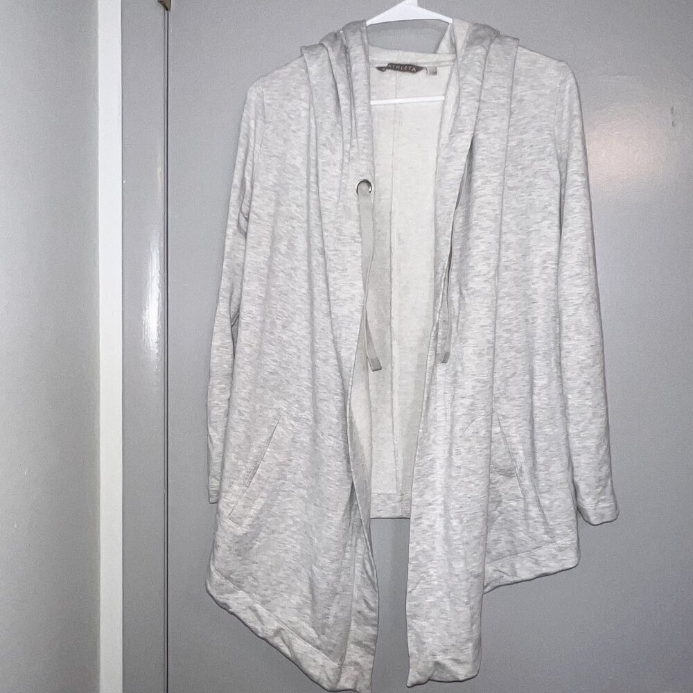 Athleta A-Line Hooded Vista Wrap Grey Jacket Size XXS
